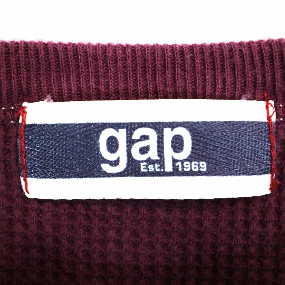 GAP(ギャップ)のGAP ギャップ サーマル 長袖Ｔシャツ ロンT カットソー 無地 プレーン ワインレッド (メンズ XXL) 中古 古着 O1384 メンズのトップス(Tシャツ/カットソー(七分/長袖))の商品写真
