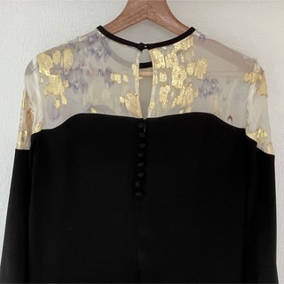 mame - Silk Lame Printed Sleeves I-Line Dressの通販 by yuki's shop ...