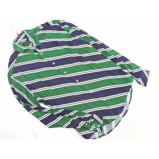 ザラ(ZARA)のZARA ザラ サテン リラックスフィット シャツ sizeS/緑ｘ紺 ◇■ メンズ(シャツ)