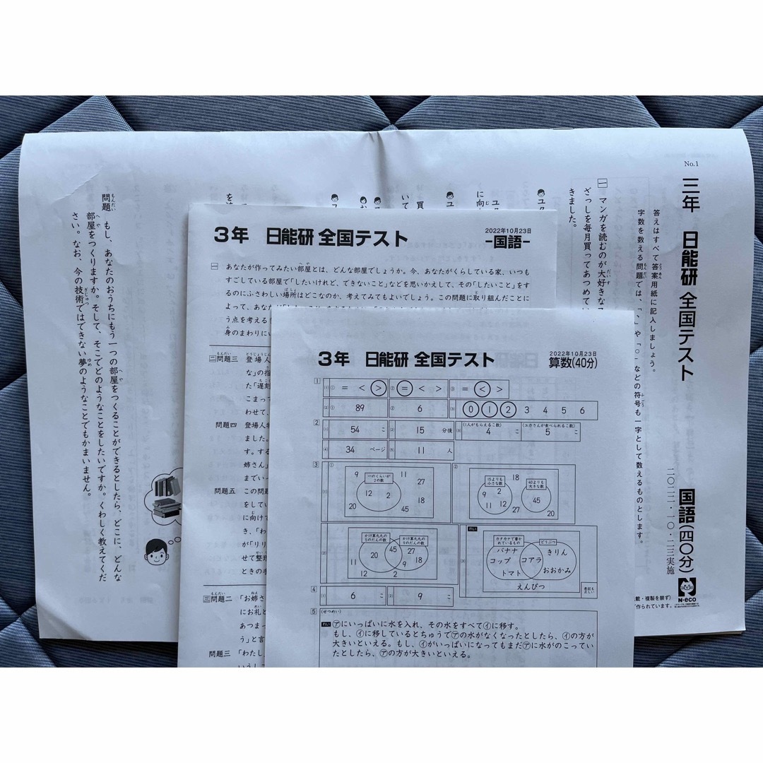 三年　日能研　全国テスト　2022.10.23 エンタメ/ホビーの本(語学/参考書)の商品写真