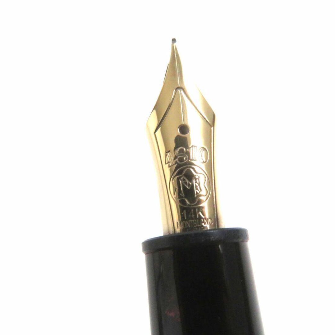 美品▼MONTBLANC モンブラン マイスターシュテュック No.146 ホワイトスター ペン先14K 万年筆 ブラック×ゴールド Fニブ ドイツ製 4