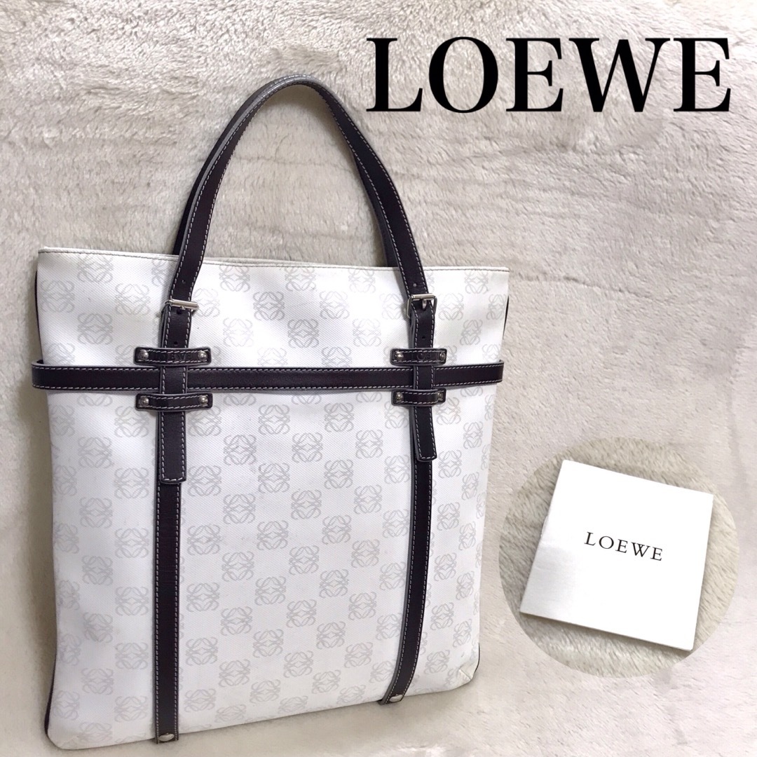 LOEWE ロエベ アナグラム PVCレザー トートバッグ ハンドバッグ 総柄