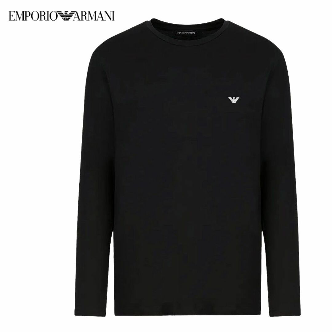 送料無料 47 EMPORIO ARMANI エンポリオアルマーニ 111653 2F722 ブラック Tシャツ 長袖 ロゴ size L