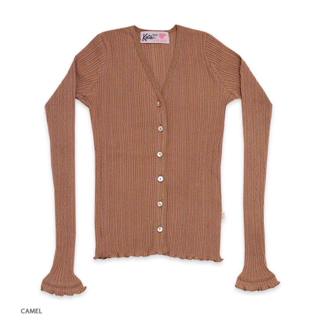 Katie(ケイティー)のKatie UNDER PRETTIES cardigan CAMEL レディースのトップス(カーディガン)の商品写真