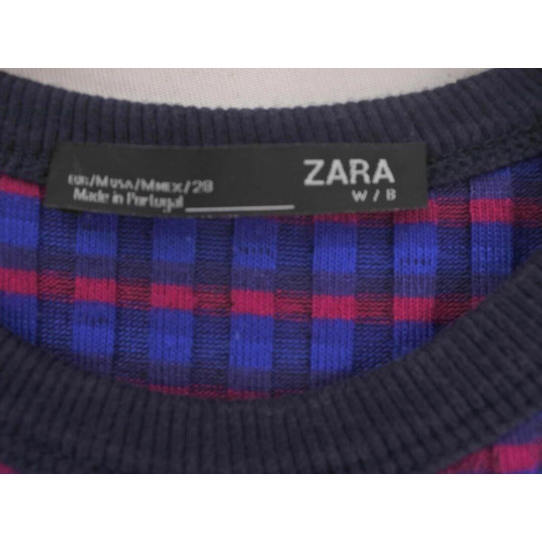 ZARA(ザラ)のZARA ザラ ボーダー 長袖 カットソー sizeM/青 ◇■ レディース レディースのトップス(カットソー(長袖/七分))の商品写真