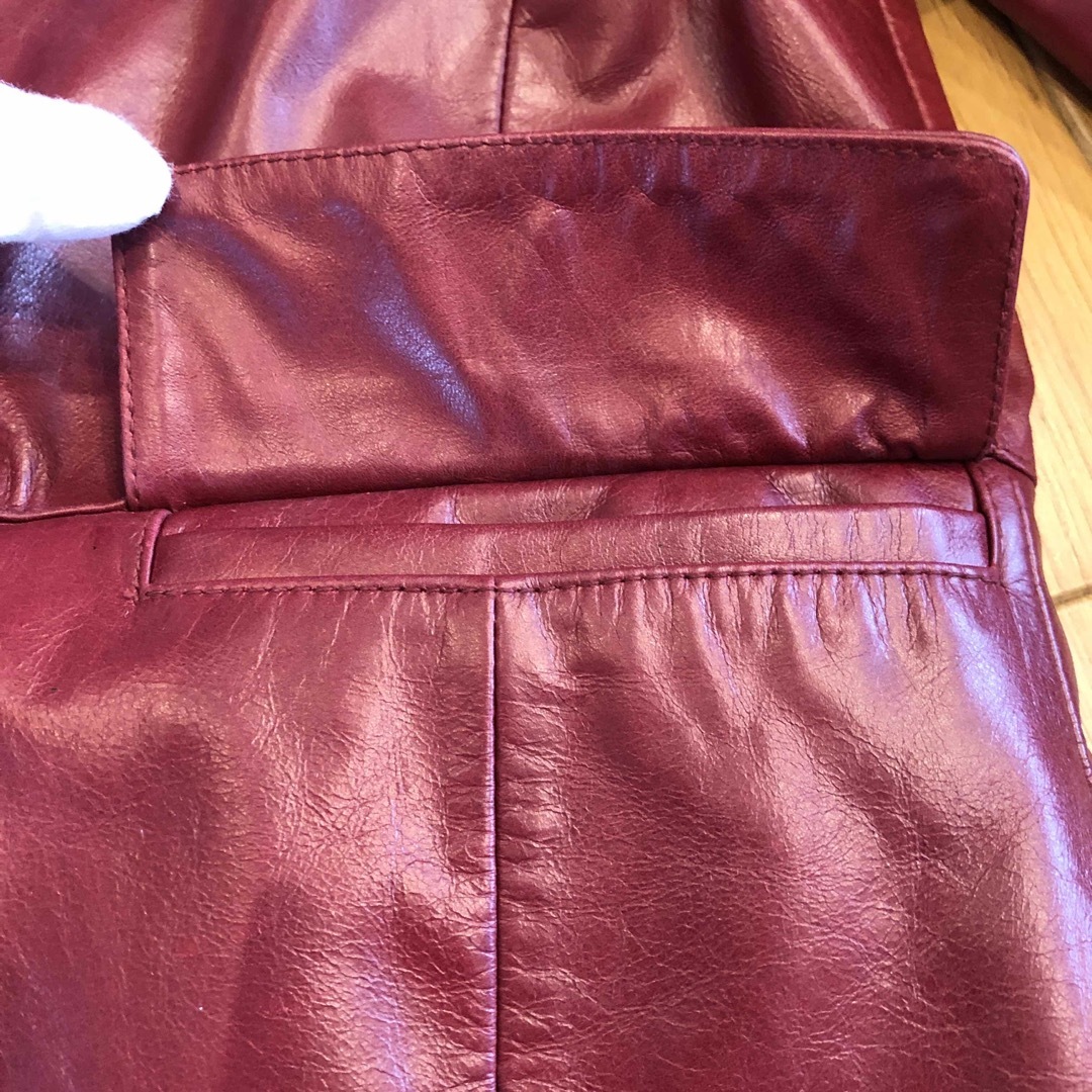 first avenue de base レザーコート ワインレッド 牛革 XL
