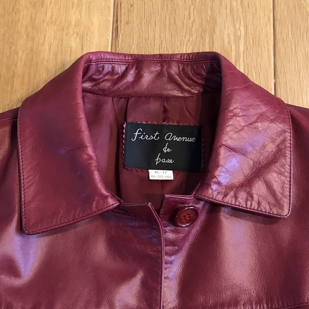 first avenue de base レザーコート ワインレッド 牛革 XL