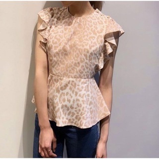 ベリーブレイン(Verybrain)のVerybrain Leopard frill sleeve blouse(シャツ/ブラウス(半袖/袖なし))