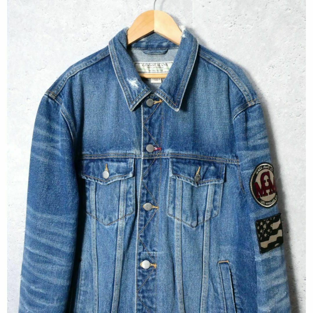 GUESS - 美品 GUESS JEANS バック刺繍 ロゴ ダメージ加工 デニム