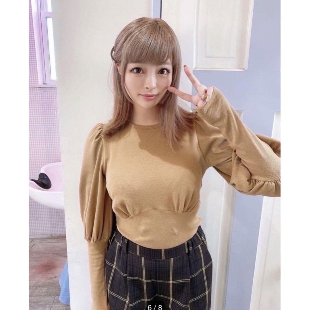 Verybrain(ベリーブレイン)のVerybrain puff sleeve T beige レディースのトップス(カットソー(長袖/七分))の商品写真