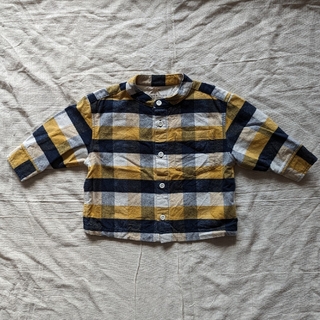 ムジルシリョウヒン(MUJI (無印良品))の無印良品 ノーカラーチェックシャツ 80cm(シャツ/カットソー)