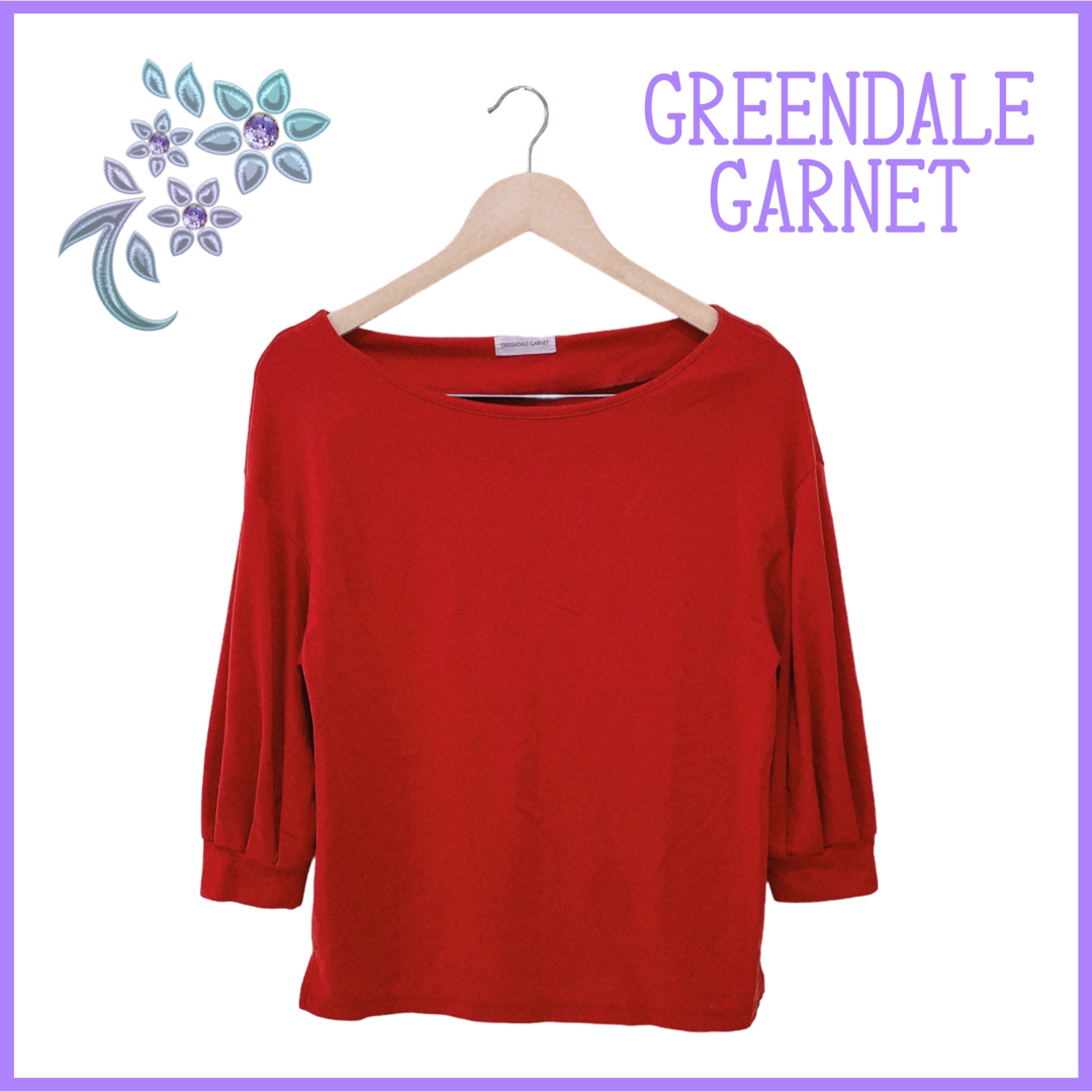 GREENDALE GARNET(グリーンデイルガーネット)の【GREENDALE GARNET】カットソー 7分袖 ボートネック シンプル レディースのトップス(カットソー(長袖/七分))の商品写真