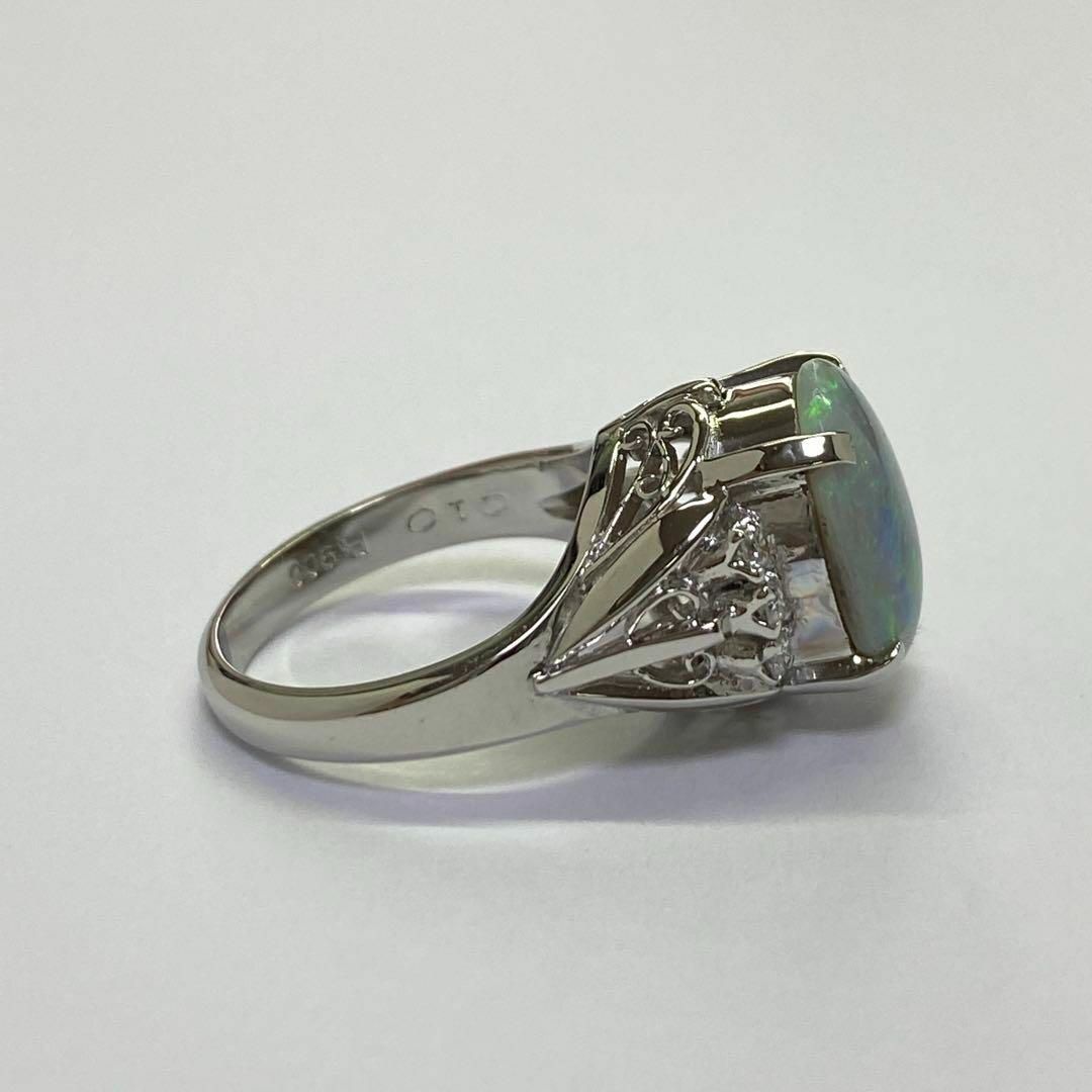 Pt900 天然オパールリング 1.78ct サイズ6.7号 ダイヤモンド入り