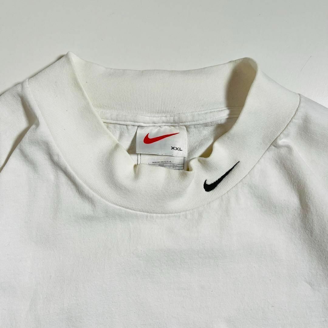 【Nike】90sナイキホワイトモックネックロングTシャツ コムドットやまと着用