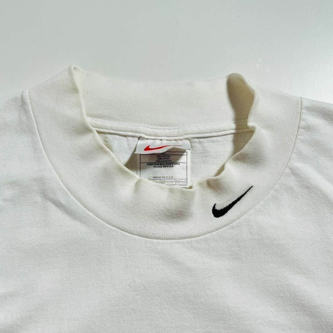 【Nike】90sナイキホワイトモックネックロングTシャツ コムドットやまと着用