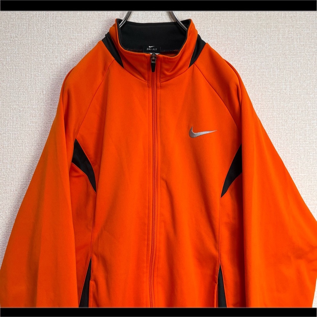 NIKE ナイキ トレーニングジャケット オレンジ スウッシュロゴ刺繍 M | フリマアプリ ラクマ