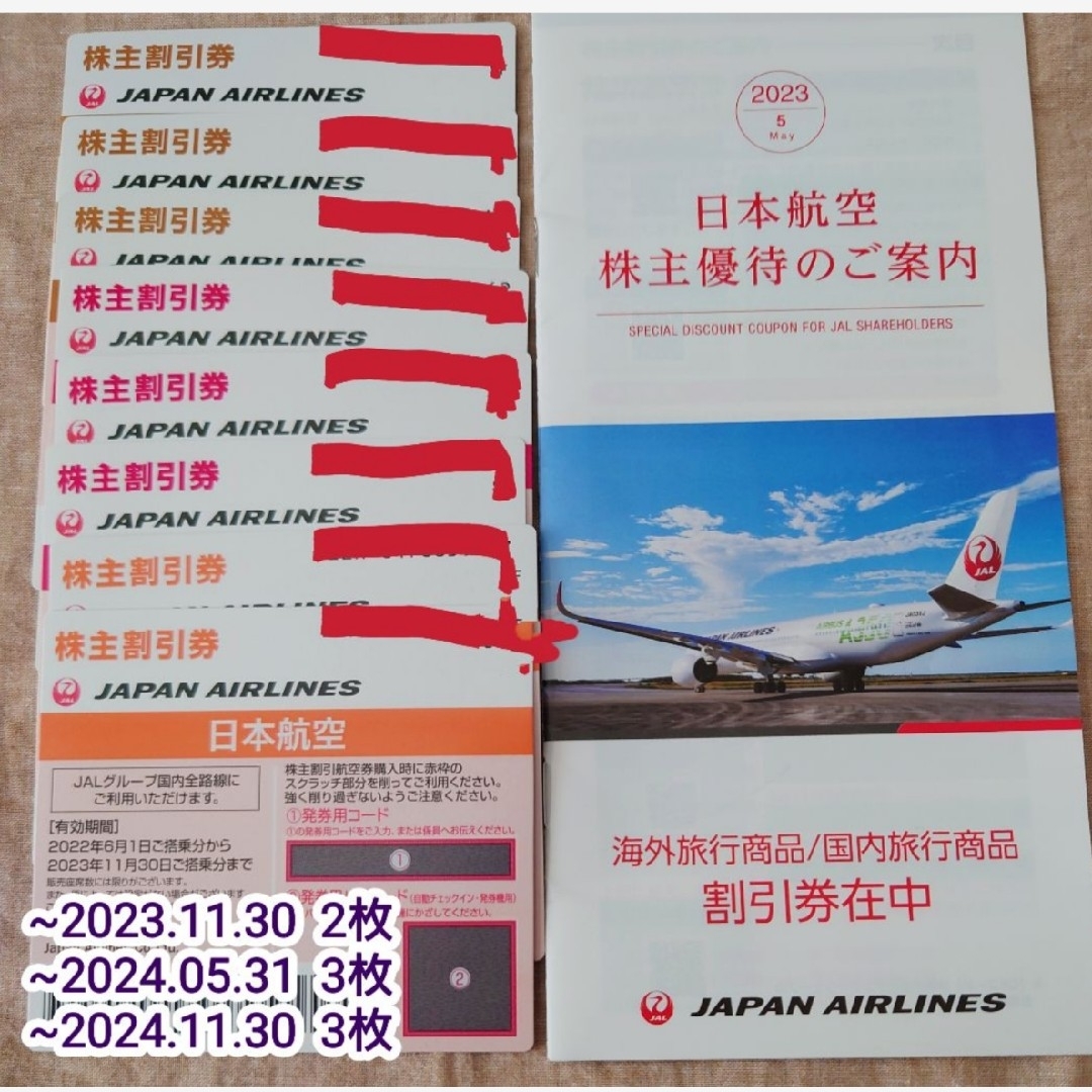 乗車券/交通券即日発送可◆日本航空 株主優待　割引券　1冊＋8枚