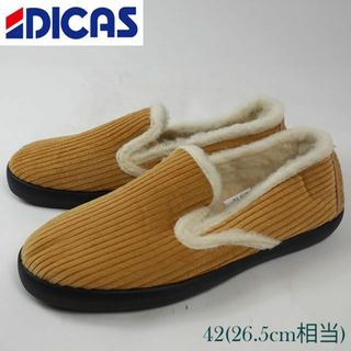 DICAS 内ボア 羊毛 コーデュロイ スリッポン 26.5cm 4805501(スリッポン/モカシン)