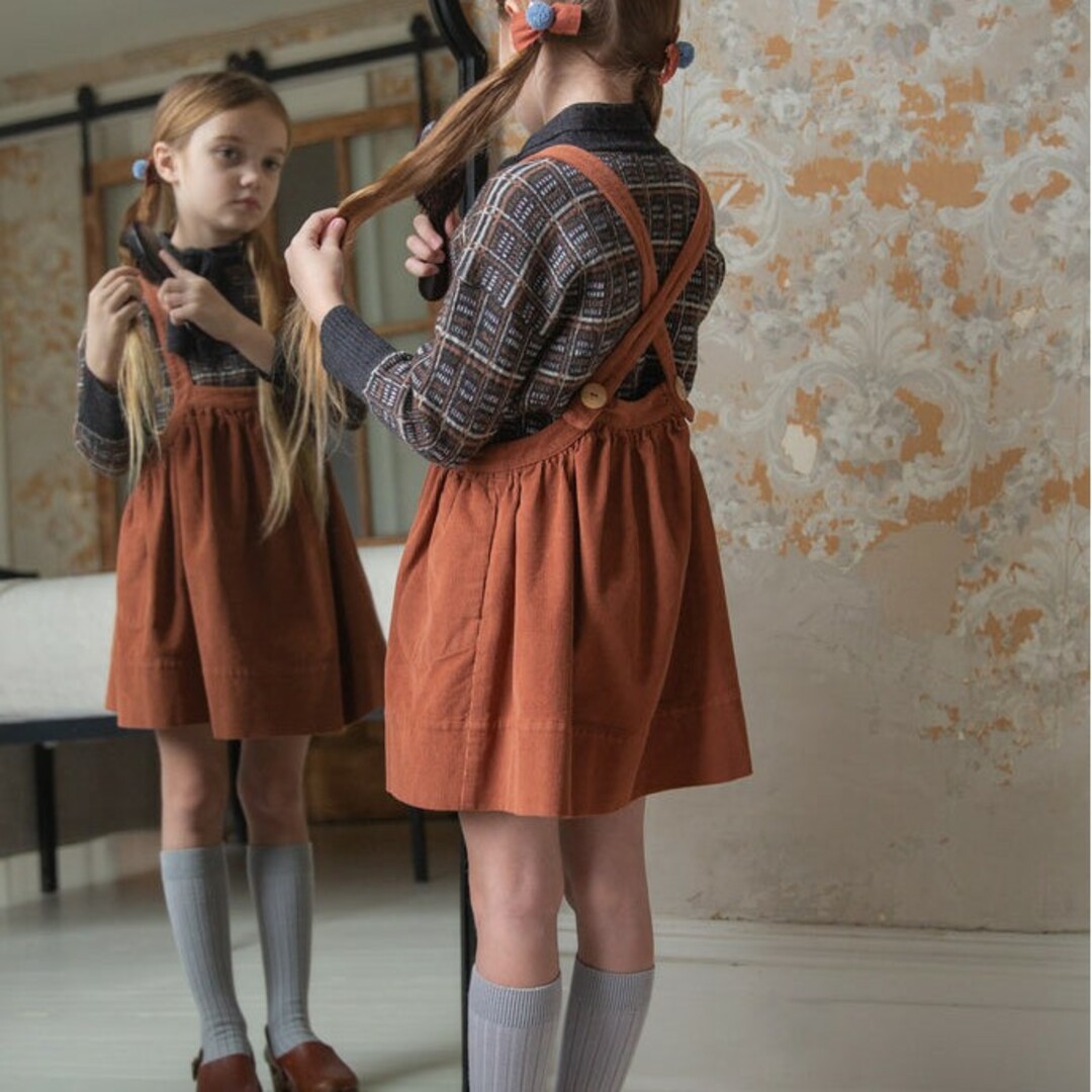 新品 6y soor ploom Eloise Pinafore Sequoia - スカート