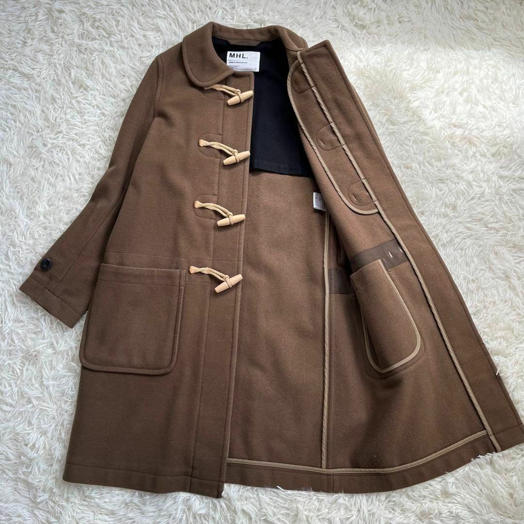 MHL. - 【美品】MHL. ダッフルコート ロング丈 メルトン 丸襟
