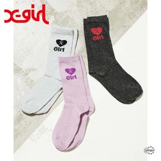 エックスガール(X-girl)のX-GIRL GLITTER SOCKS PURPPLE(ソックス)