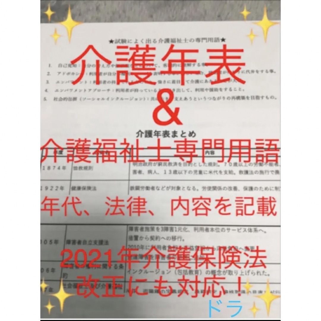 介護福祉士　国家試験対策　フル人物セット　要点まとめ、勉強法、年表、暗記カード等 エンタメ/ホビーの本(資格/検定)の商品写真