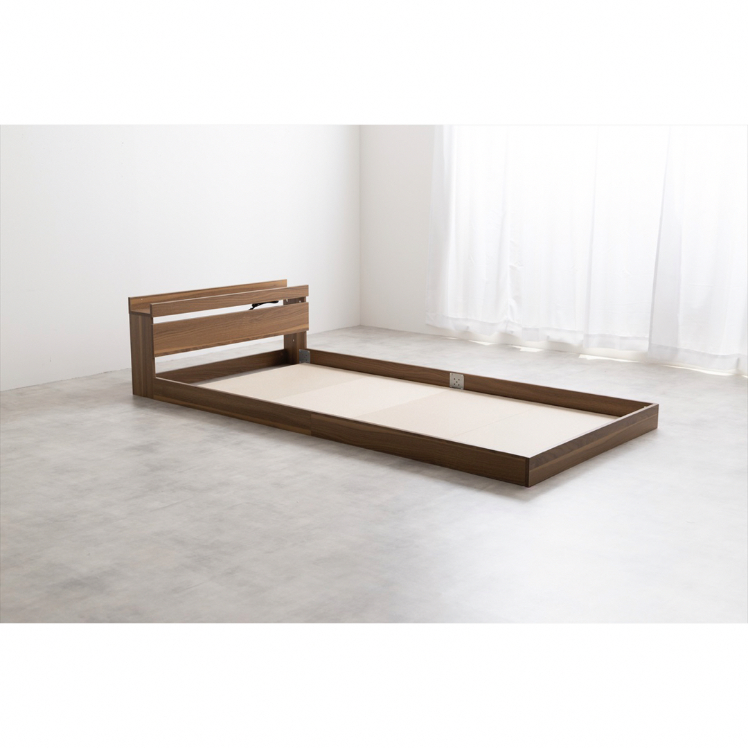 送料無料】幅100cm シングル Coroa フロアベッド(マットレス付き)-tops