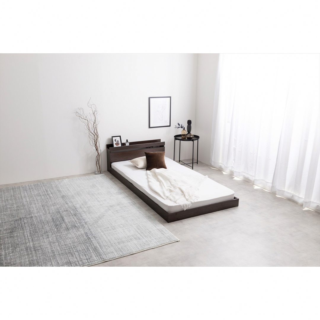 送料無料】幅100cm シングル Coroa フロアベッド(マットレス付き)-tops