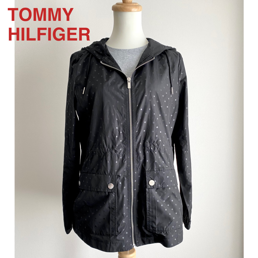 TOMMY HILFIGER(トミーヒルフィガー)のTOMMY HILFIGER トミーヒルフィガー★ドット柄ウインドブレーカー  レディースのジャケット/アウター(ナイロンジャケット)の商品写真