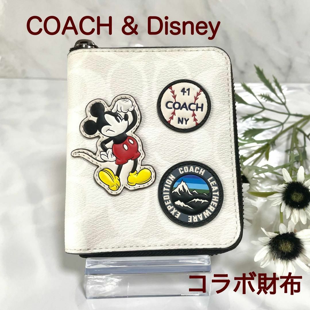 限定セール コーチ coach 財布 ディズニー コラボ ラウンド財布 ミッキー