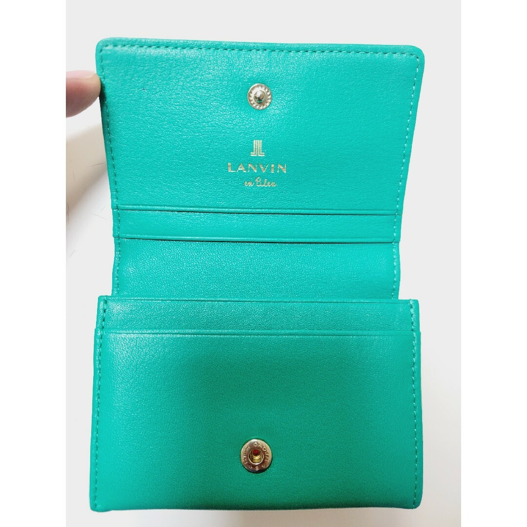 LANVIN en Bleu(ランバンオンブルー)のキラキラりんご様専用ランバンオンブルー　LANVIN　名刺入れ　美品 レディースのファッション小物(名刺入れ/定期入れ)の商品写真