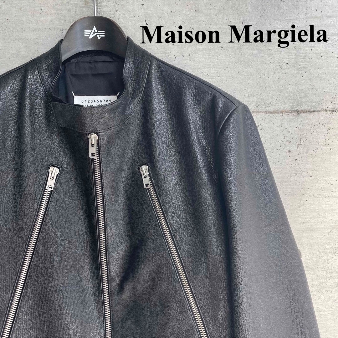 ライダースジャケットMaison Margiela 17ss 八の字 レザーライダースジャケット