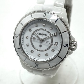 シャネル(CHANEL)のシャネル CHANEL J12 33MM 12Pダイヤ Ｈ5703 クォーツ 腕時計 セラミック ホワイト 未使用(腕時計)