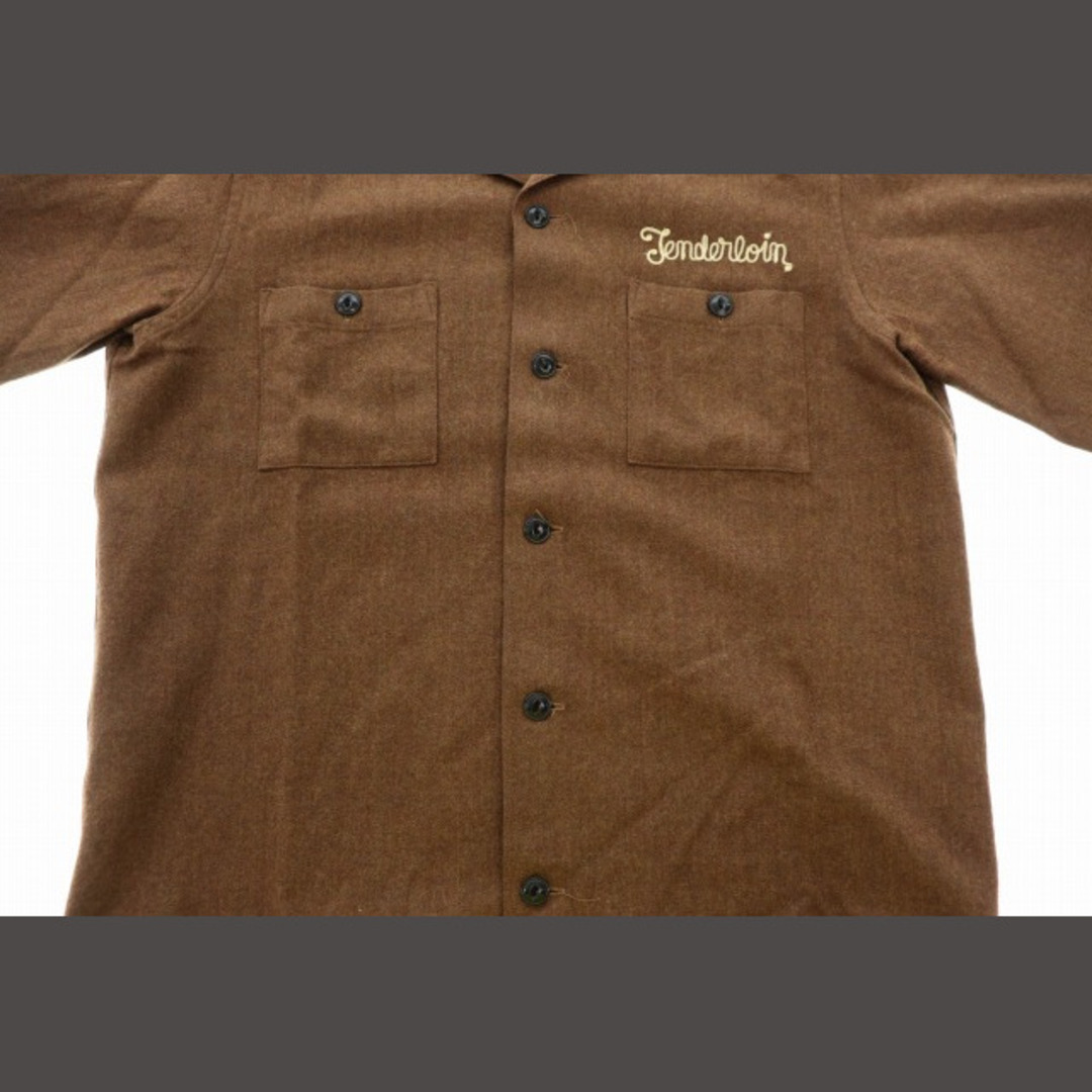 TENDERLOIN(テンダーロイン)のテンダーロイン TENDERLOIN ロゴ 刺繍 ウール シャツ 長袖 S 茶色 メンズのトップス(シャツ)の商品写真