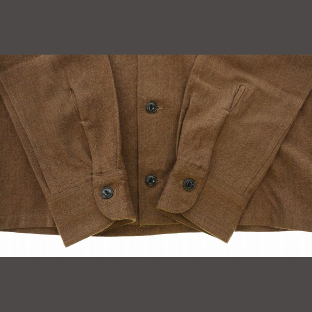 TENDERLOIN(テンダーロイン)のテンダーロイン TENDERLOIN ロゴ 刺繍 ウール シャツ 長袖 S 茶色 メンズのトップス(シャツ)の商品写真