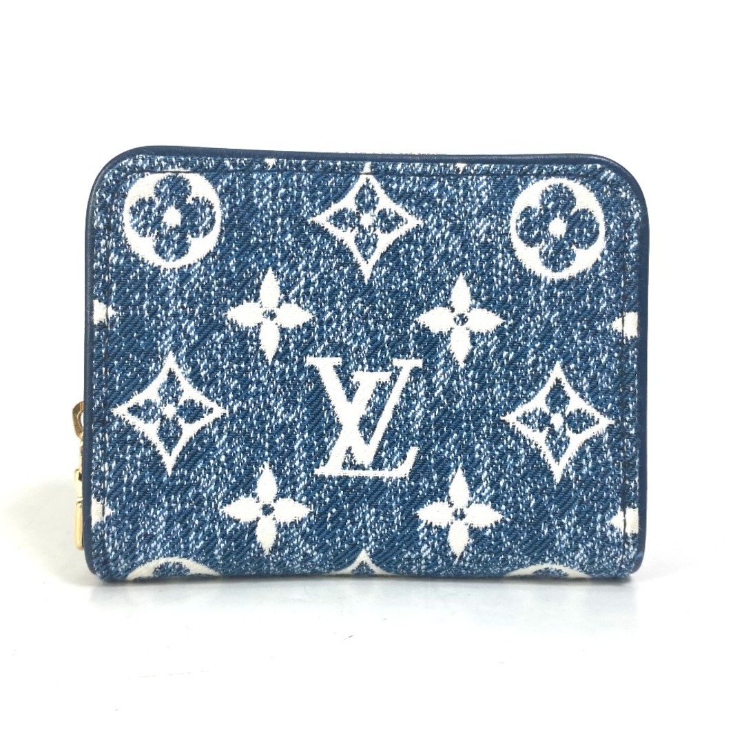 レディースルイヴィトン LOUIS VUITTON ジッピーコインパース M81185 モノグラムデニム ジャガード 小銭入れ 財布 コインケース モノグラムデニム マリーヌ ブルー 美品