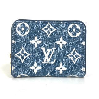 ルイヴィトン(LOUIS VUITTON)のルイヴィトン LOUIS VUITTON ジッピーコインパース M81185 モノグラムデニム ジャガード 小銭入れ 財布 コインケース モノグラムデニム マリーヌ ブルー 美品(コインケース)