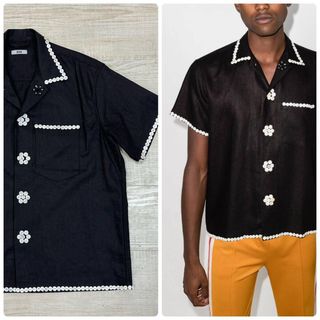21aw 美品 BODE 貝 ボタン 使用 リネン シャツ サイズ L / XL(シャツ)
