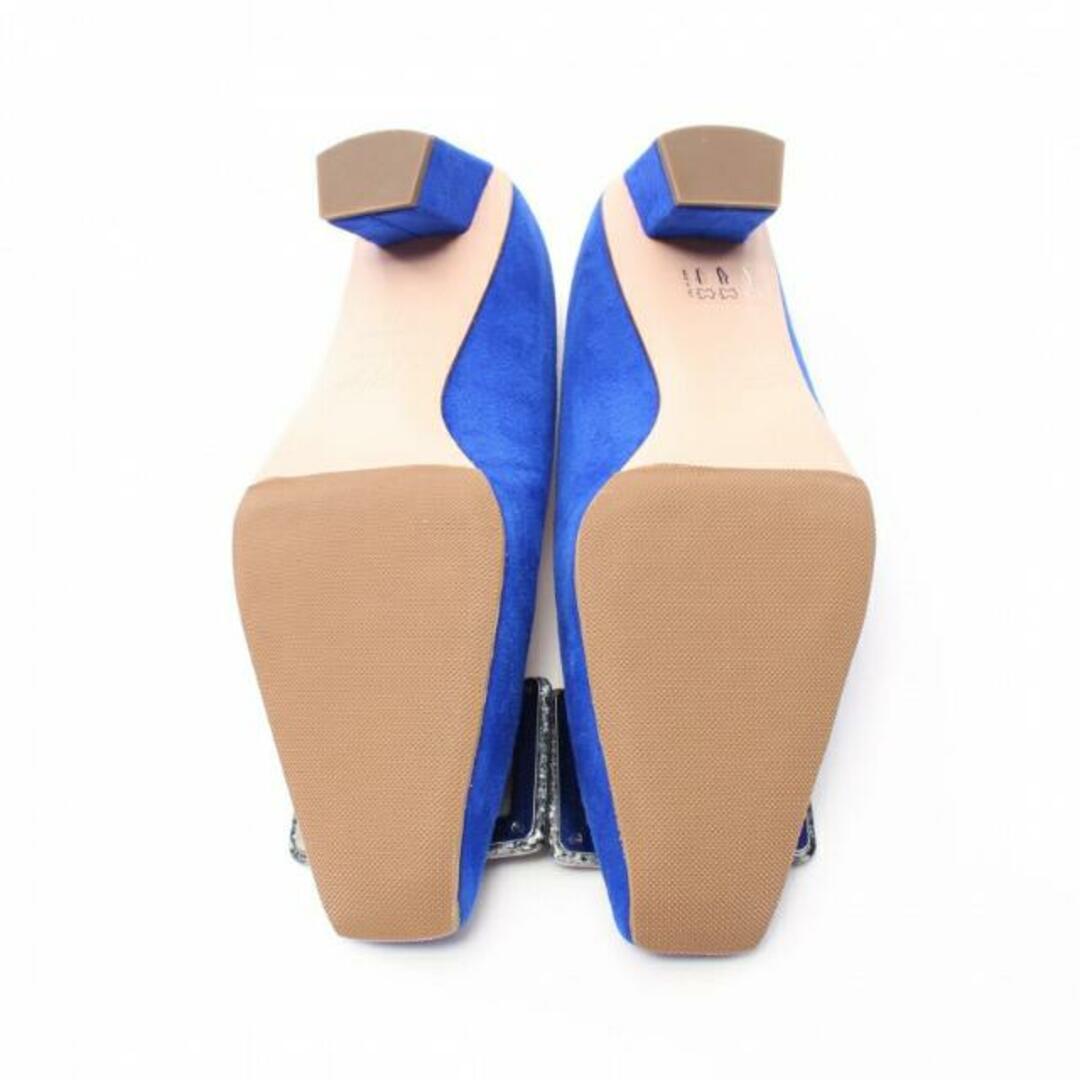 ROGER VIVIER(ロジェヴィヴィエ)の スクエアトゥ パンプス スエード ブルー レディースの靴/シューズ(ハイヒール/パンプス)の商品写真