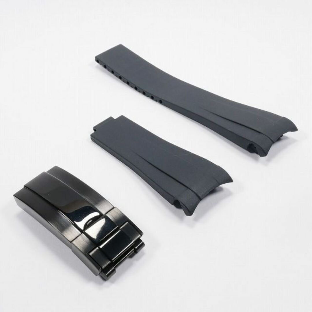 ROLEX(ロレックス)のロレックスにおすすめ！ バックル付きラバーベルト 20mm 黒/ブラック メンズの時計(ラバーベルト)の商品写真