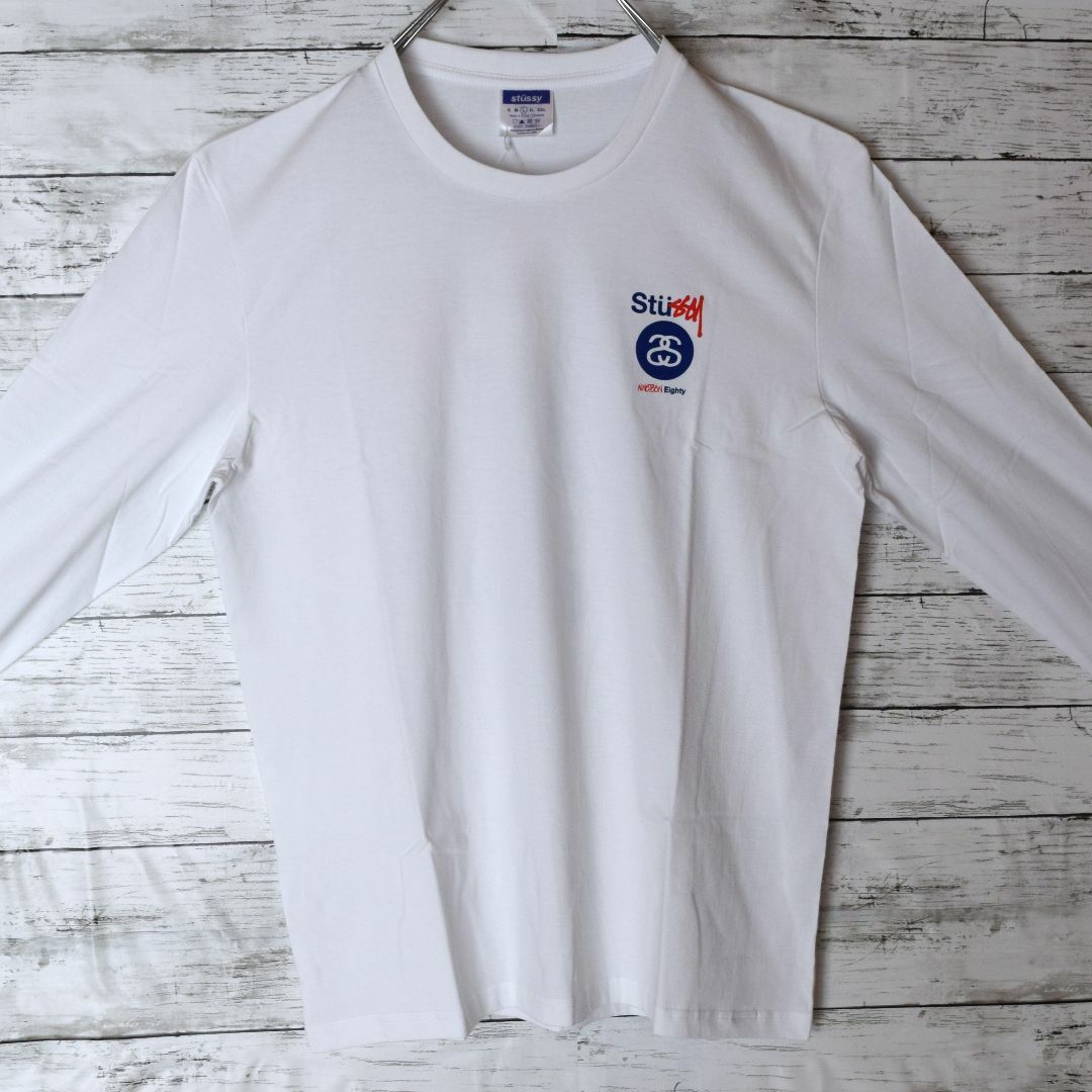 【ステューシー】正規・新品タグ　SSロゴ　ホワイト　M　ロングTシャツ