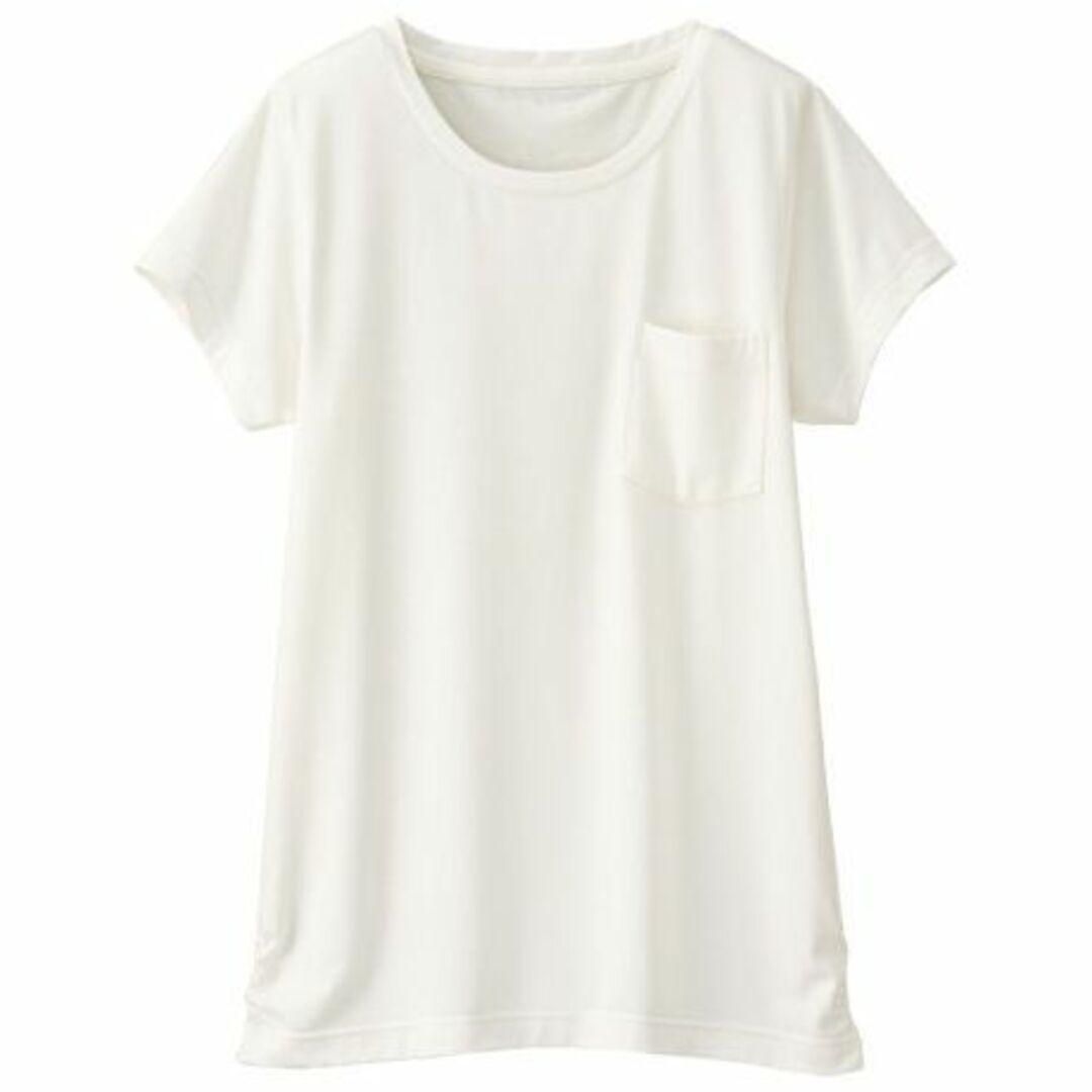GeeRA(ジーラ)の【新品タグ付き】GeeRa ジーラ 裾ギャザー美ライン 半袖クルーネックＴシャツ レディースのトップス(Tシャツ(半袖/袖なし))の商品写真