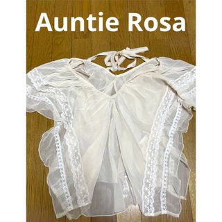 アンティローザ(Auntie Rosa)のシフォン　レース　チュニック　シャツ　透け　フェアリーコア　グランジ　リボン(チュニック)