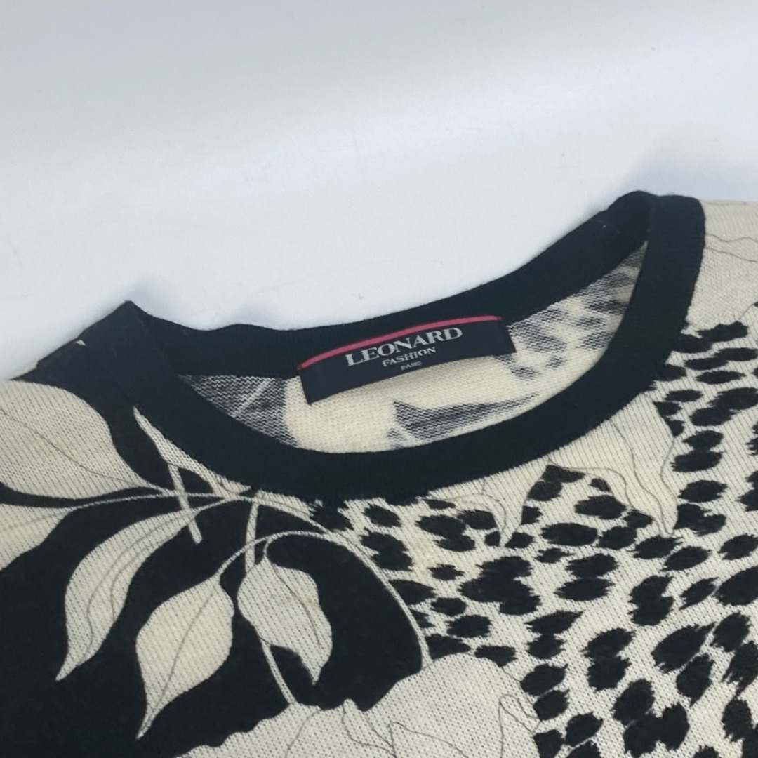 レオナール ニット刺繍花柄入長袖セーター - ニット/セーター
