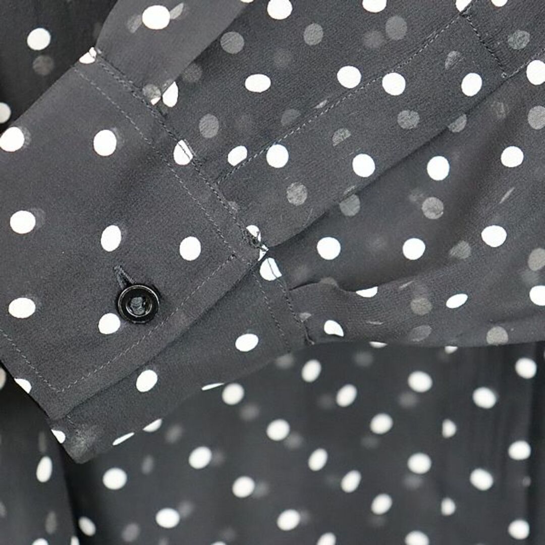 【広尾店】クリスチャン ディオール Christian Dior ドット柄 ワンピースシャツ size36 シルク【12921】