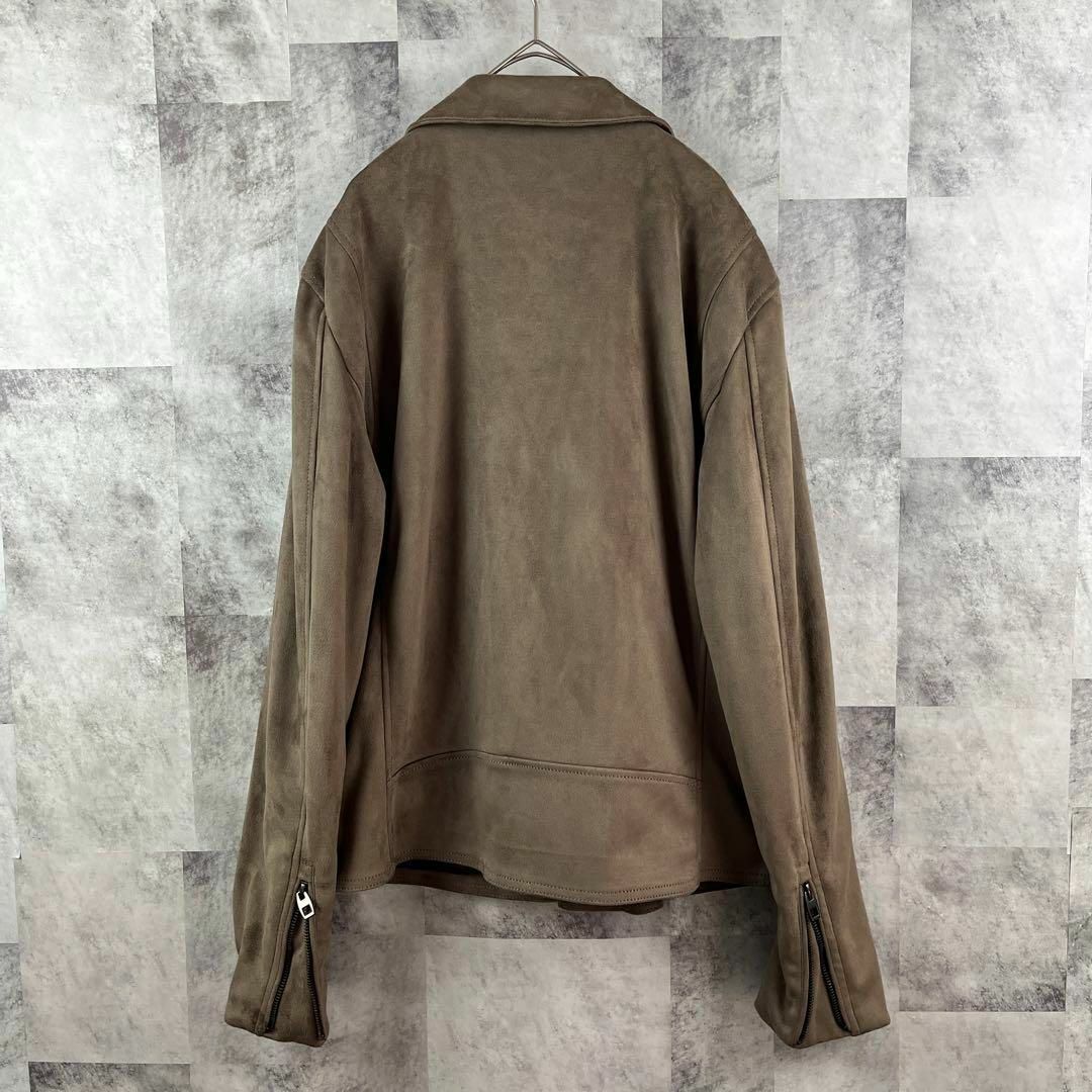 美品 ZARA ザラ フェイクスエードレザー ダブルライダースジャケット L