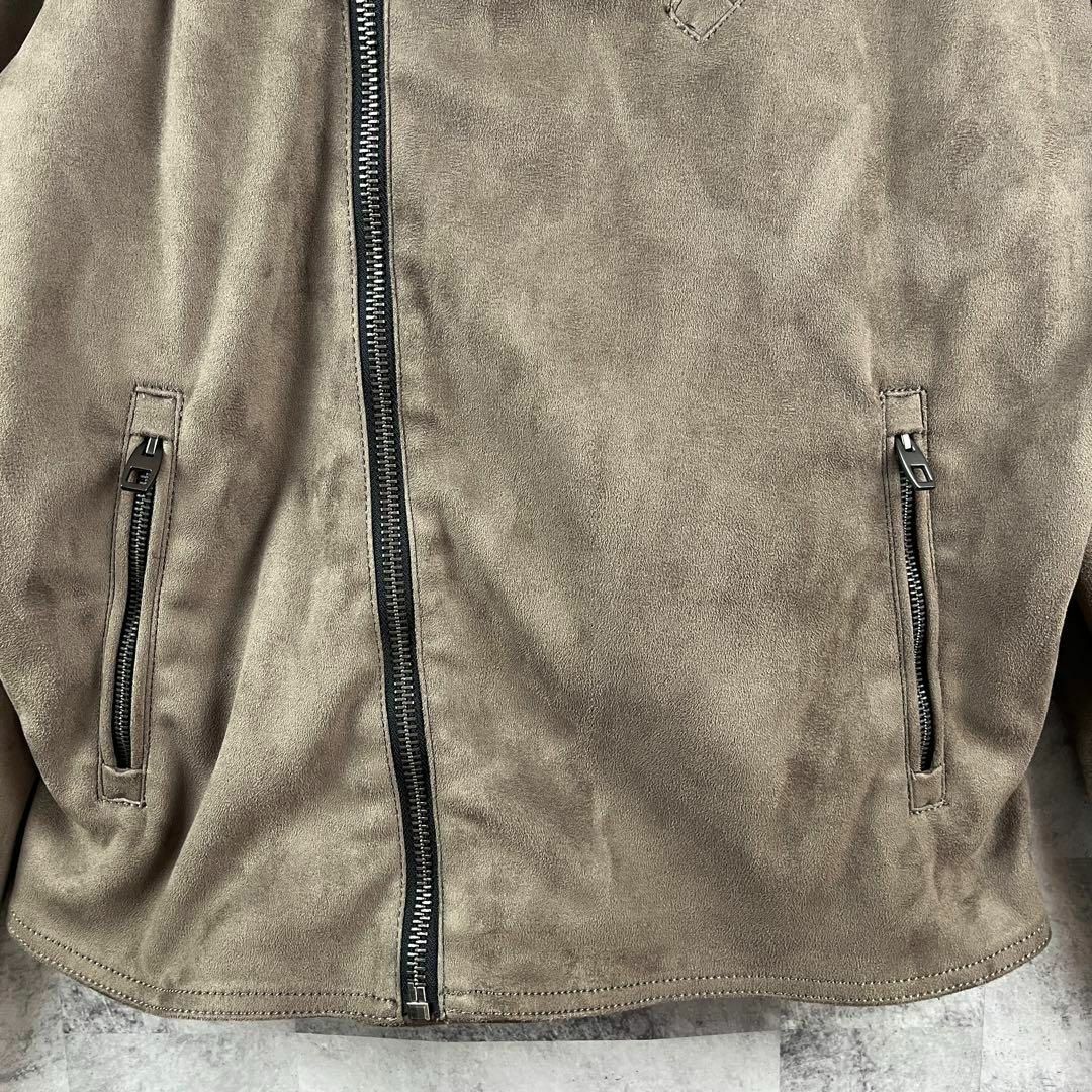 美品 ZARA ザラ フェイクスエードレザー ダブルライダースジャケット L