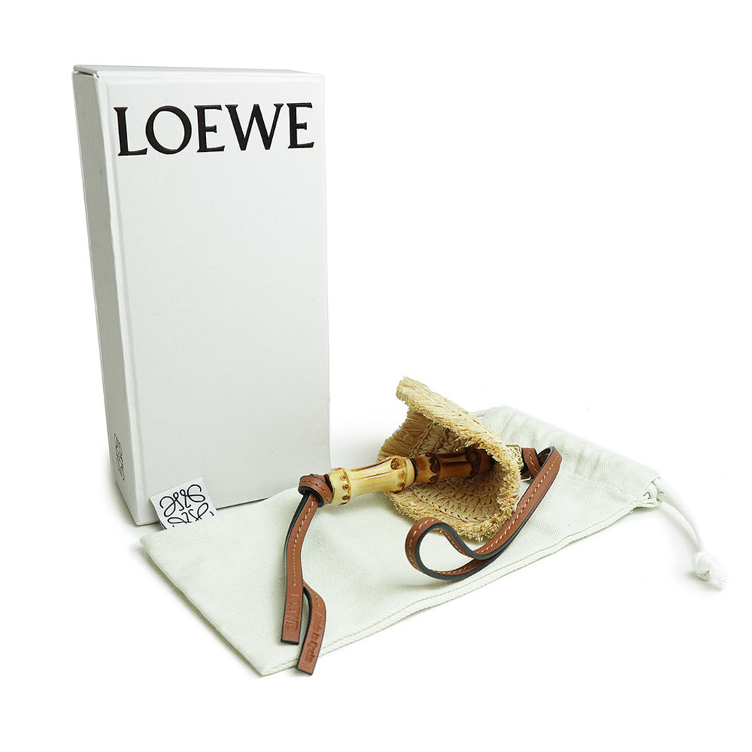 LOEWE(ロエベ)のロエベ 傘 アンブレラ バッグチャーム カーフスキン レザー 真鍮 ナチュラル ベージュ ブラウン 茶 ゴールド金具 C621232XAJ 箱付 LOEWE（新品・未使用品） レディースのアクセサリー(チャーム)の商品写真