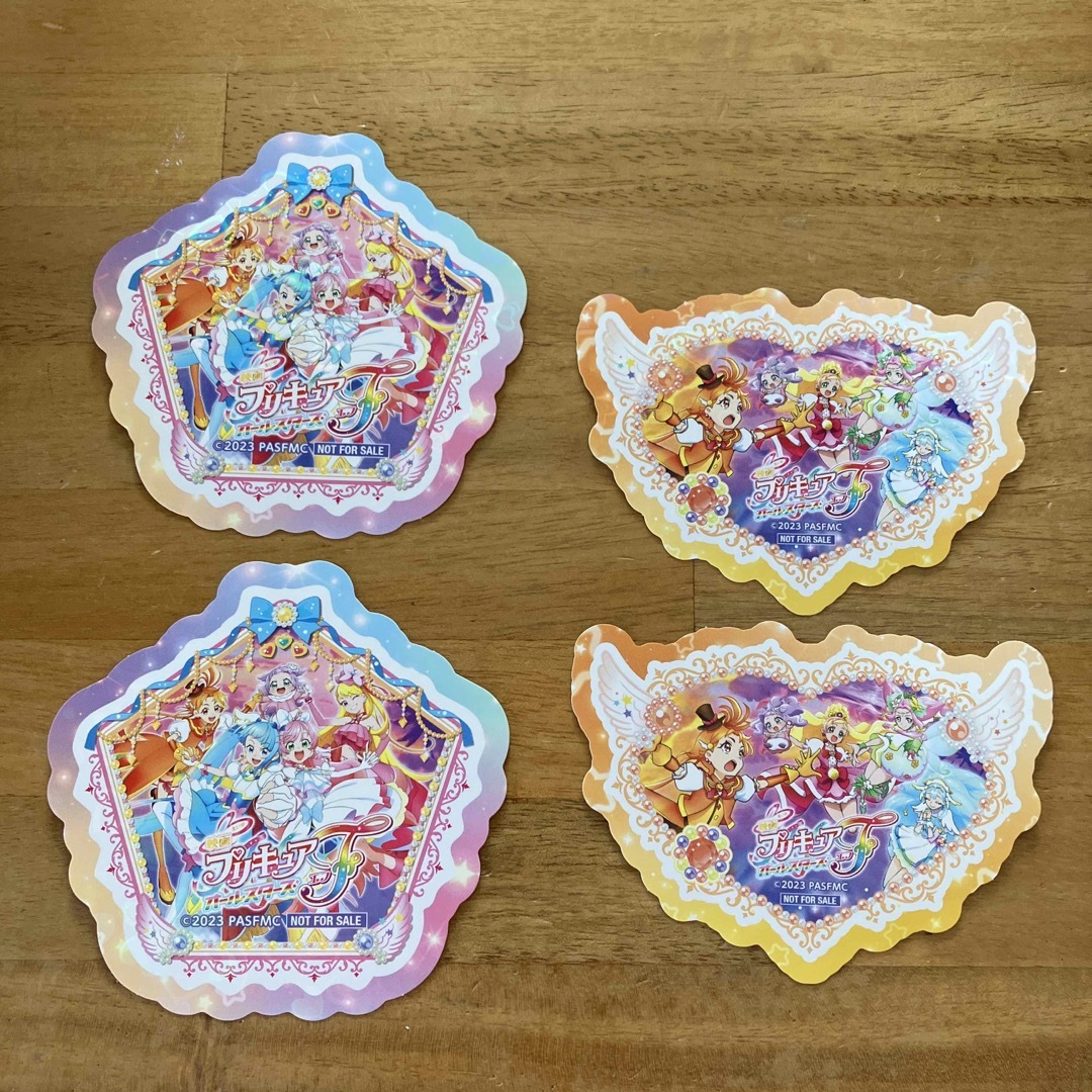 ナムコ限定♡『映画プリキュア オールスターズF』ホロステッカー　4枚 エンタメ/ホビーのアニメグッズ(その他)の商品写真