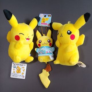 ポケモン(ポケモン)のピカチュウ　ぬいぐるみ　ﾏｽｺｯﾄ　3個ｾｯﾄ(ぬいぐるみ)